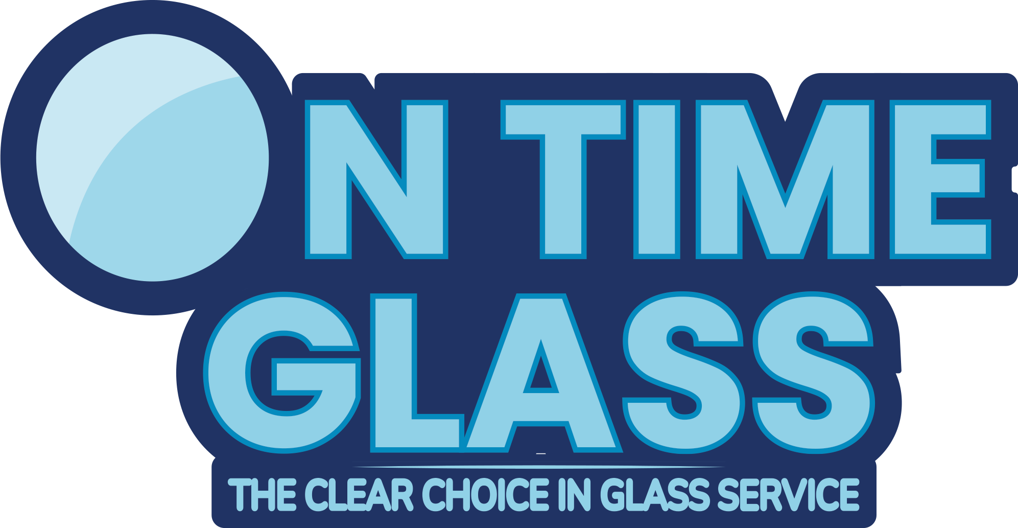 Logo w Tagline On Time Glass Logo w Tagline On Time Glass