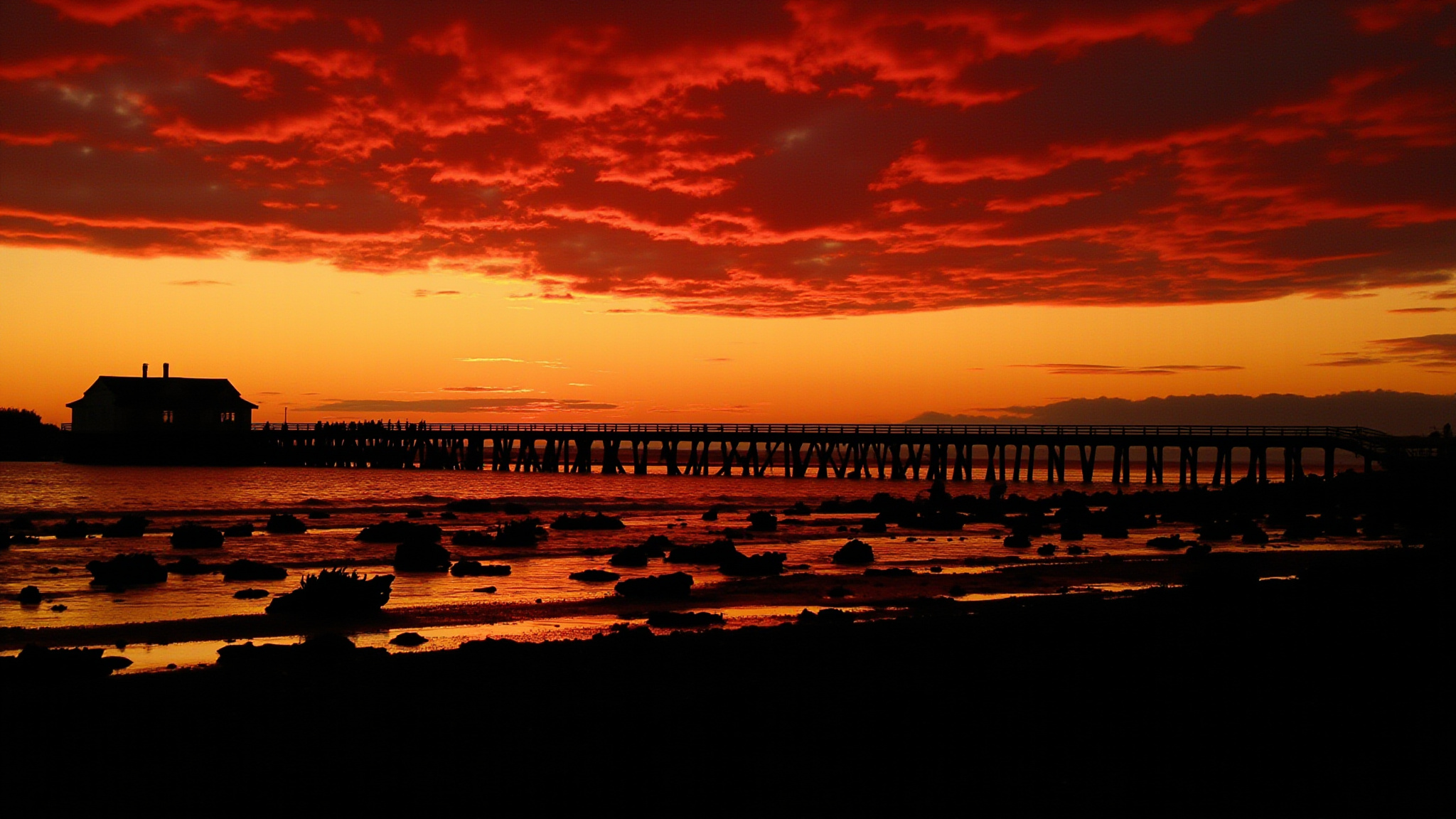 wr sunset hero Best Sunset Photography Locations in White Rock BC White Rock pier silhouetted against a dramatic fiery orange and red sunset