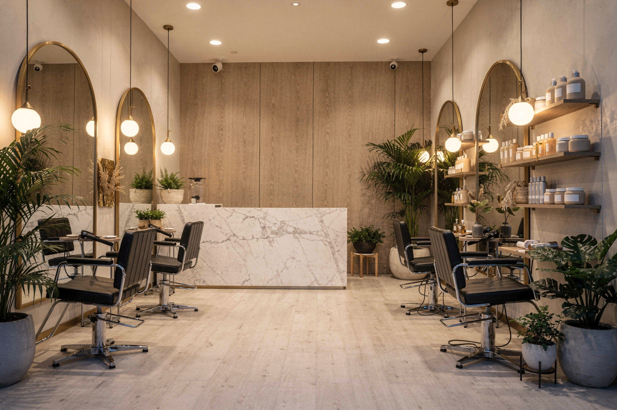 shop2 2 v2 Top Hair Salons in White Rock Mystique Hair Design on Marine Drive with evening salon lighting and coastal decor