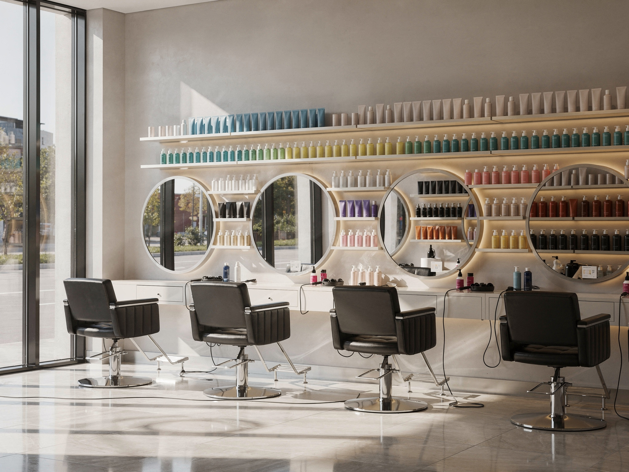shop3 2 v2 Top Hair Salons in White Rock Sin 7 Salon on Johnston Road with creative colour displays and modern stations