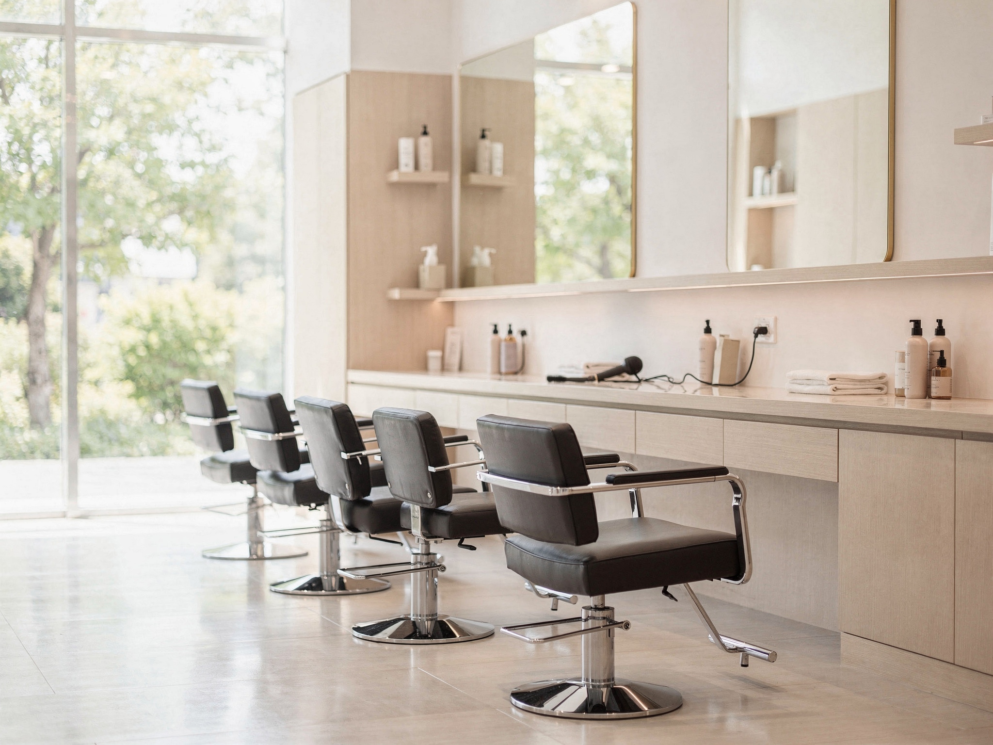 shop4 2 v2 Top Hair Salons in White Rock DC Krew A Hair Company on Foster Street with modern salon chairs and bright windows